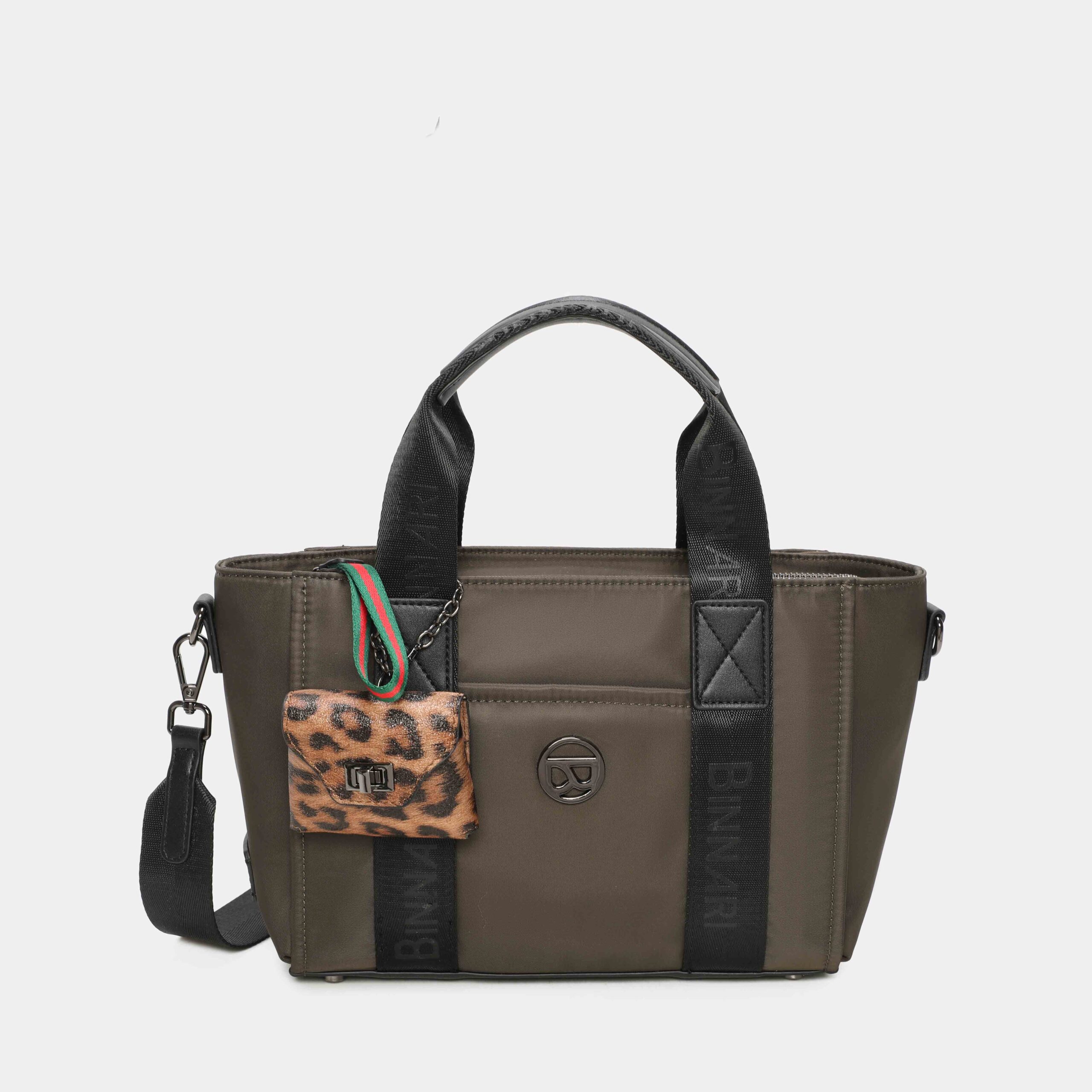 Bolso mano Fini Caki con bandolera Oliva Valencia