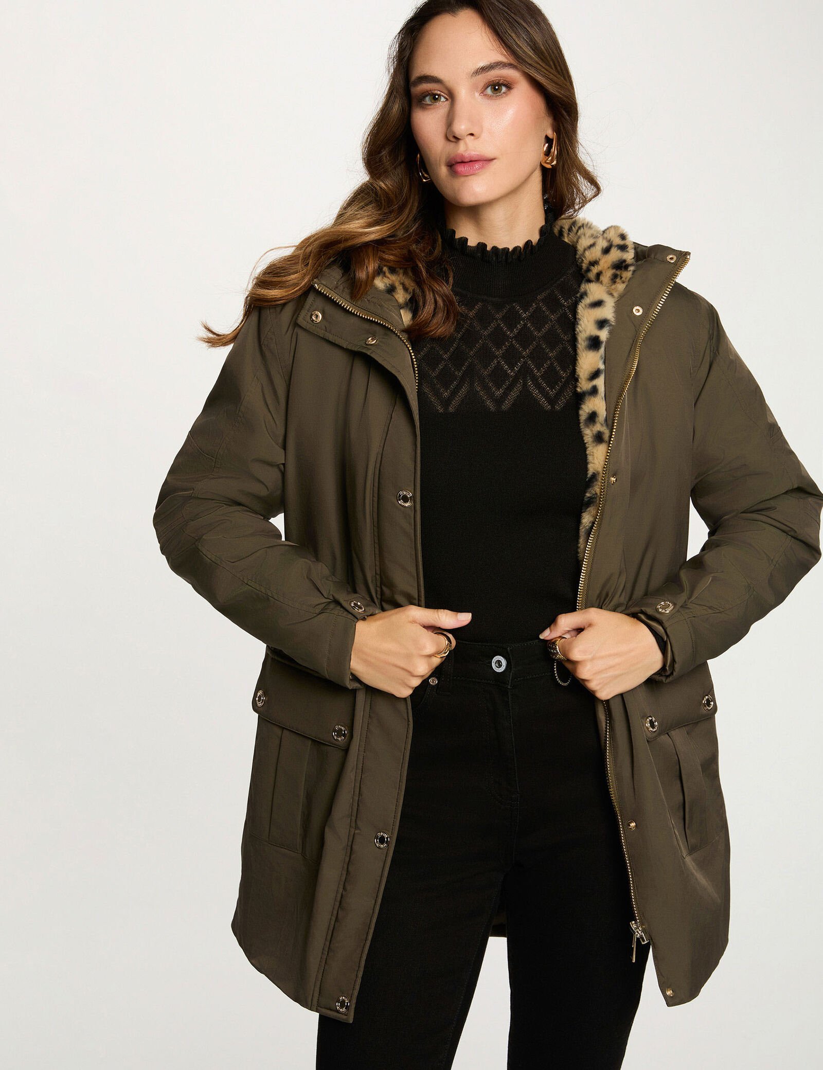 PARKA LARGA CAQUI MORGAN - Imagen 6