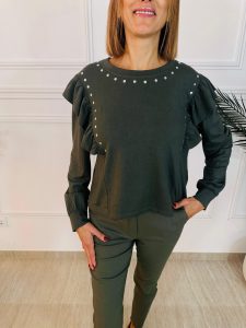 SUDADERA VERDE VOLANTES