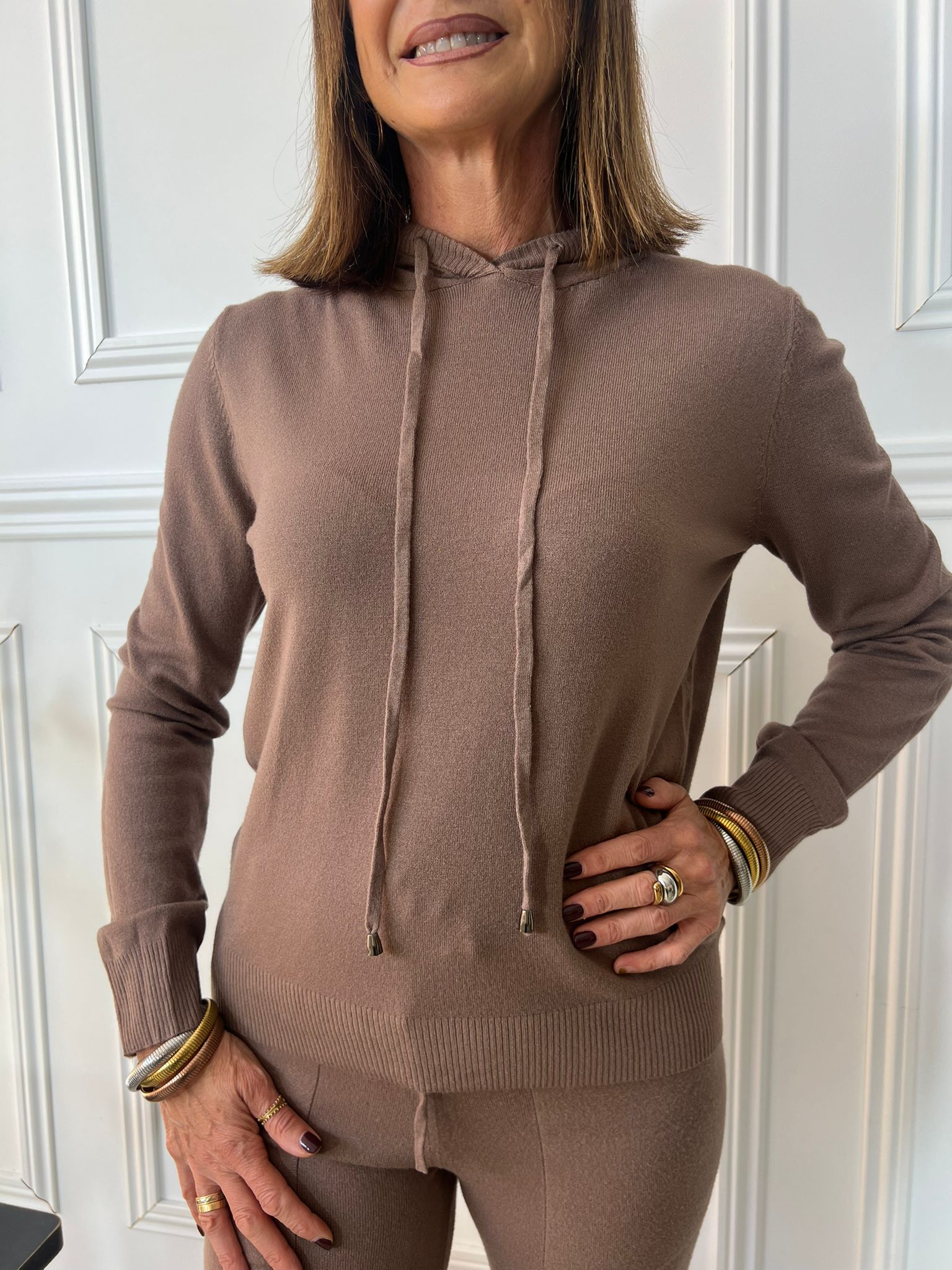 Conjunto de punto color marrón