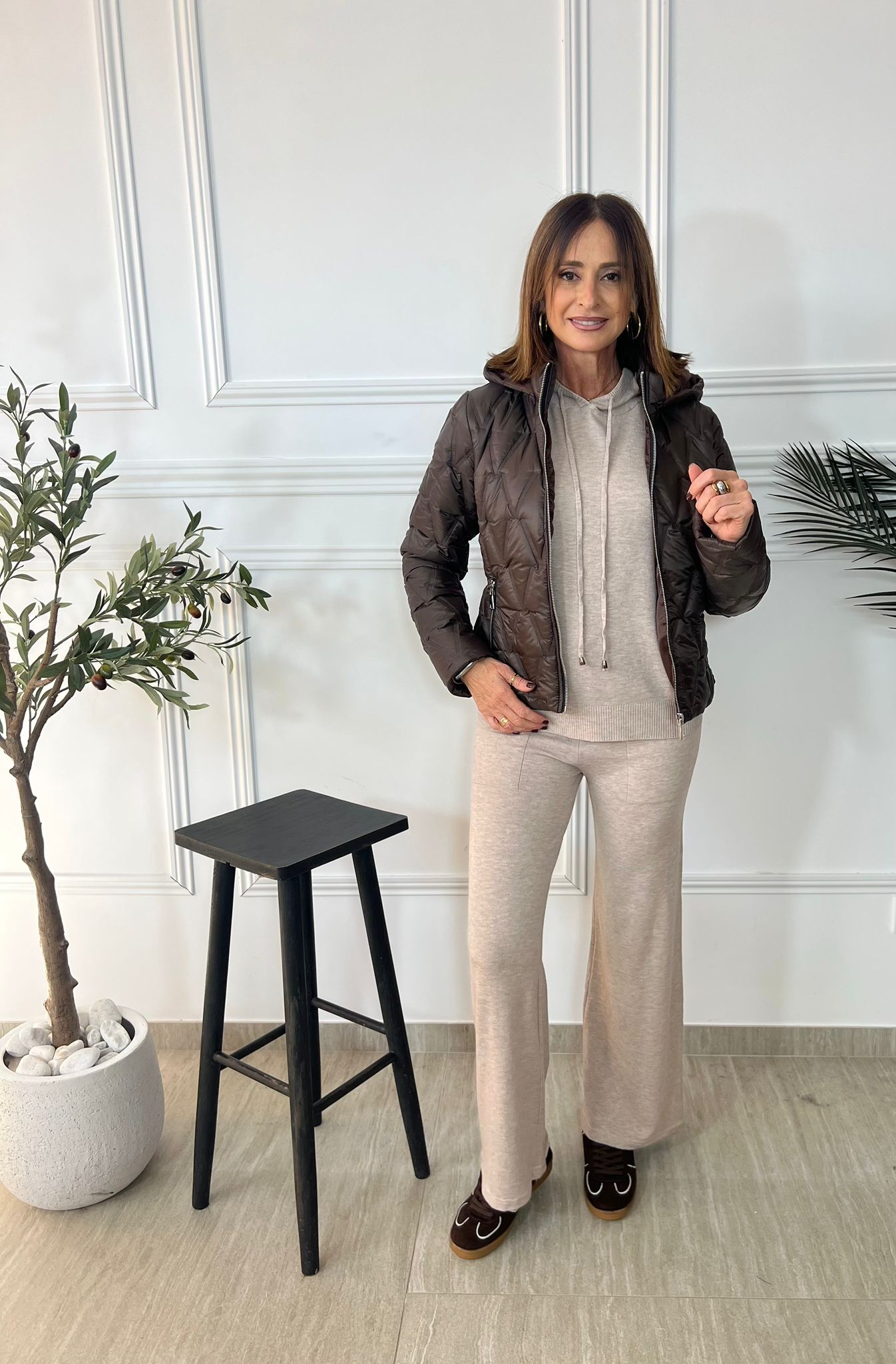 Conjunto de punto color arena