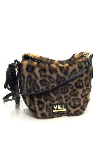 Bolso mujer Victorio&Lucchino Leah Leo en pelo sintético suave imitación leopardo, con bandolera en piel sintética. Elegante, práctico y moderno. Oliva Valencia