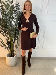 VESTIDO NORA MARRÓN