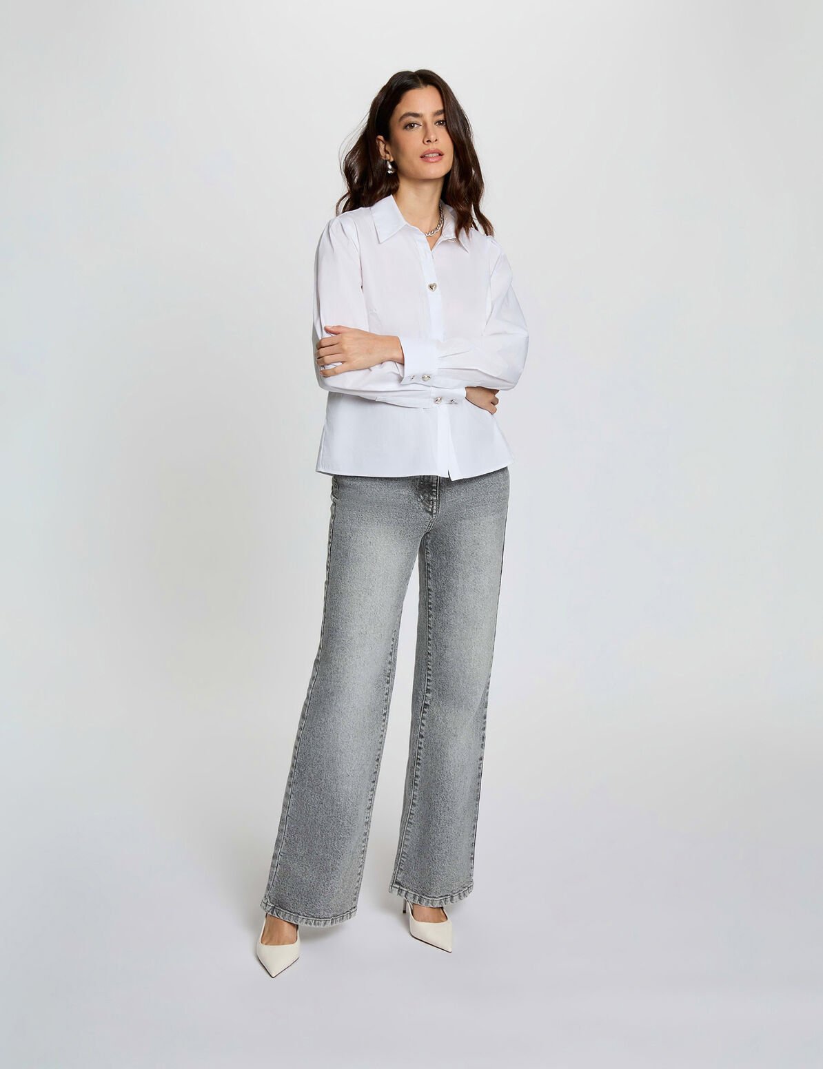 Jersey cuello redondo botones azul cielo mujer oliva Valencia Gandia Denia