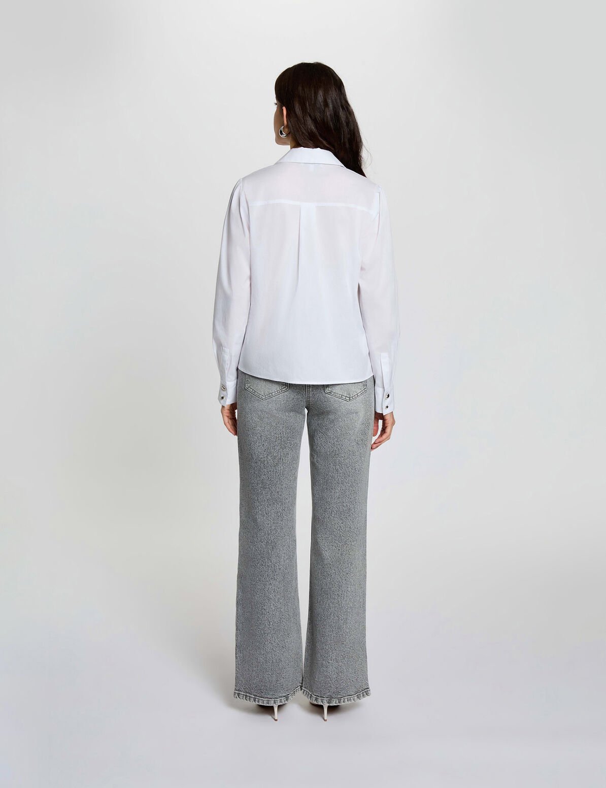 Vaqueros anchos de tiro alto denim nieve gris mujer Oliva, Valencia, Gandia, Denia