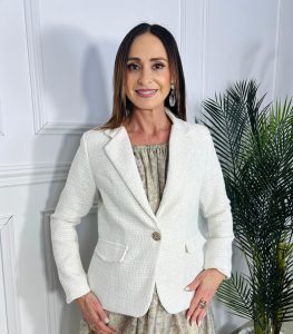 Americana «Lumière» en Tweed Blanco Roto