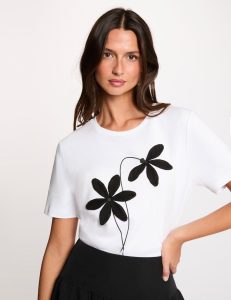 CAMISETA FLOR NEGRA MORGAN